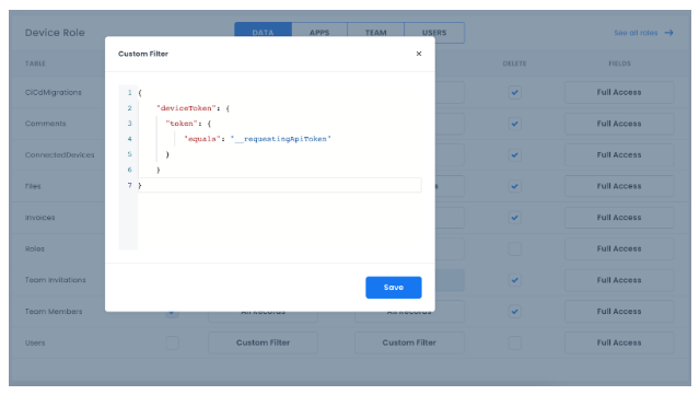 Use API Tokens as part of your Data Model (screenshot2)