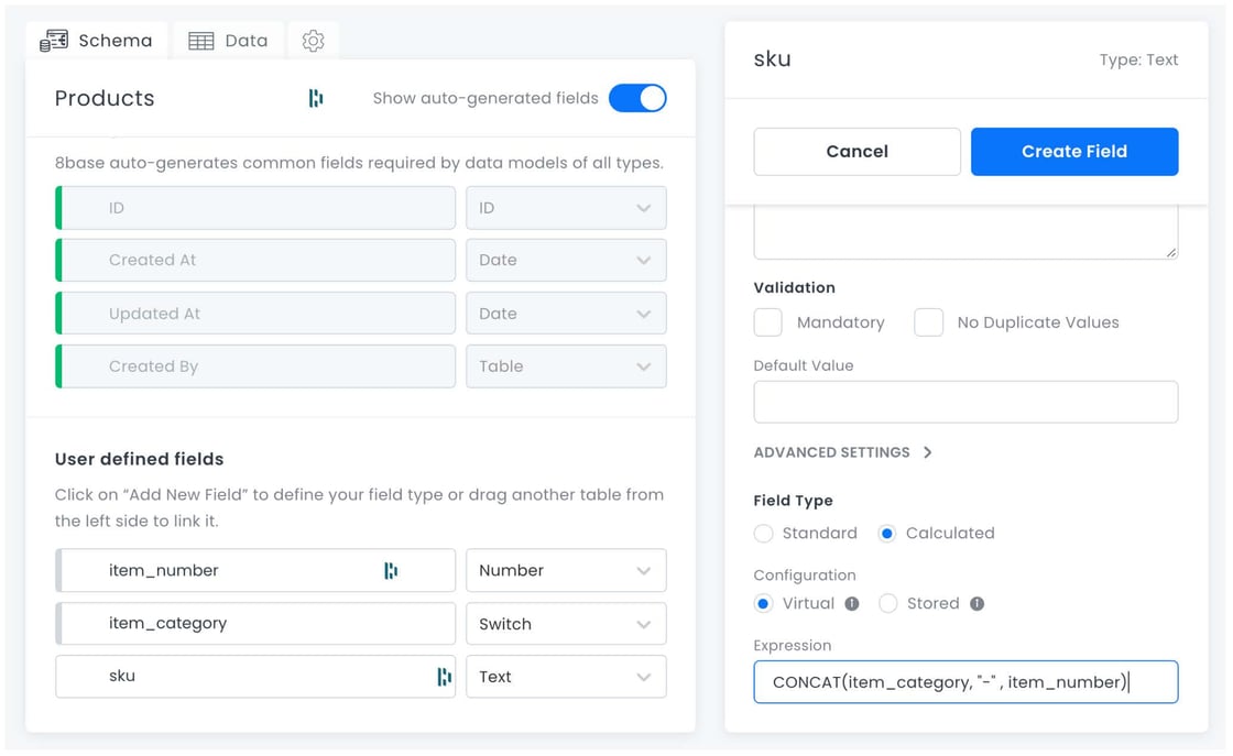 Using Calculated Fields for Pre_Post Fixing Strings