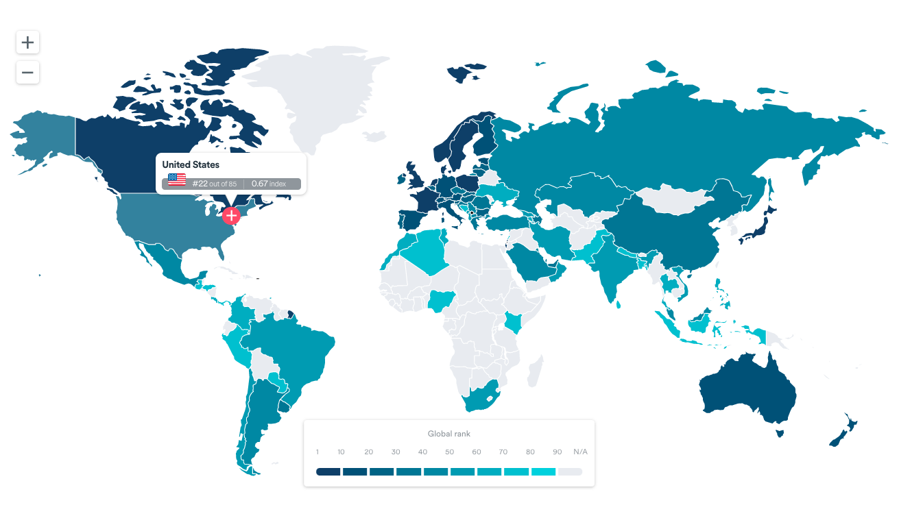 Quality of Life Index. Digital Index 2022. Пятидесяти стран